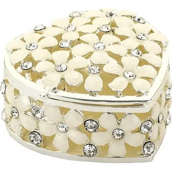 Šperkovnice Šperkovnice na bižuterii Swarovski, krabička, květiny, zirkony srdce