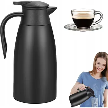 Termoska TERMOSKA S VELKÝM OTVOREM 304 OCEL NEREZOVÁ 2 L ČERNÁ PRO KÁVU