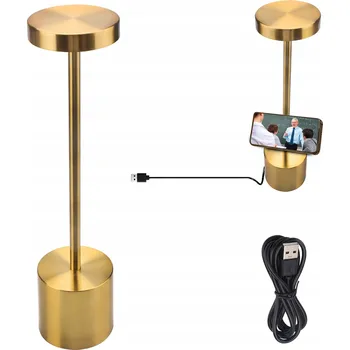 Lampička LED NOČNÍ LAMPA LOŽNICE STOLNÍ LAMPA DO BARA LED ZLATÁ USB