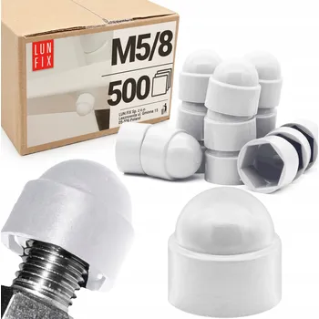 Šroub Záslepka na šrouby M5/8 krytka matice BÍLÁ poklice 500 ks