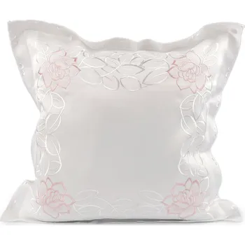 Povlak na dekorativní polštářek Povlak na polštář vyšívaný 45x45 cm, barva 4 bílá pudrová