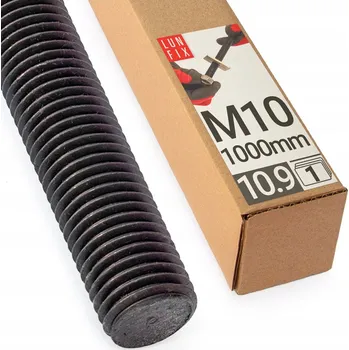 Závitová tyč Závitová tyč M10, šroubová tyč 1m, ocelová černá, třída 10.9, DIN 976 1 Ks.