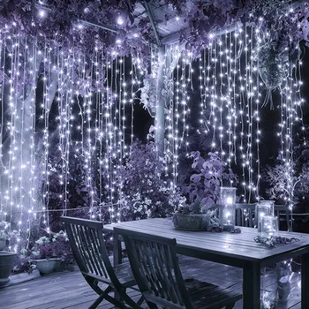 Vánoční dekorace SVĚTELNÝ ZÁVĚS 3x3M LED SVĚTÝLKA X300 VÁNOČNÍ GIRLANDA NA OKNO