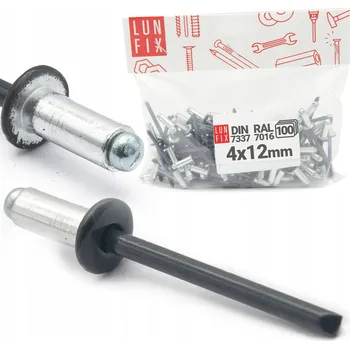Nýt Trhací nýty antracit 4 x 12 mm hliníkovo-ocelové DIN 7337 RAL 7016 100 ks