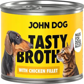 Krmivo pro psa John Dog Tasty Broth polévka pro kočky a psy s kuřecím masem 6x140 g