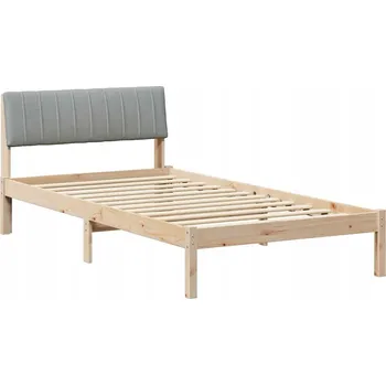 Postel Rám postele s čelem, hnědá a světle šedá, 100 x 200 cm