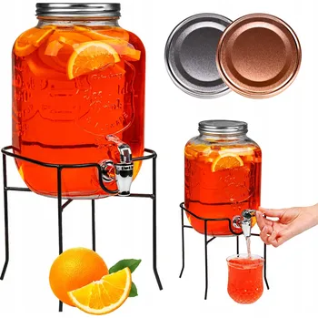Sklenice Džbán SuperButelki Sklenice nádoba 4000 ml s kohoutkem + stojan 4 l