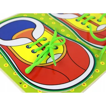 Dřevěná hračka Dřevěná Hračka Edukační Učení Zavazování Tkaniček