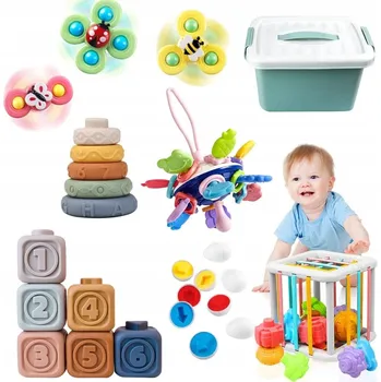 Hračka pro nejmenší Senzorická Hračka MONTESSORI Kousátko pro miminka 6v1