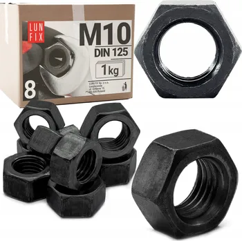 Matice Šestihranná matice M10 černá pozink šestihranná DIN 934 tř. 8 1kg