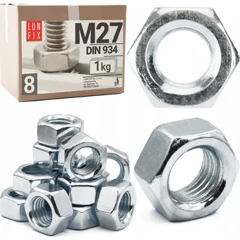 Matice Matice M27 Třída 8 Pozink DIN 934 Balení 1Kg 6 ks