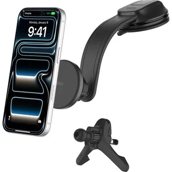 Příslušenství k chytrým hodinkám Belkin BOOST CHARGE™ Qi2 15W Magnetický držák s nabíjením do auta na ventilaci a palubní desku + 30W auto adaptér, černý WIC012HQBK