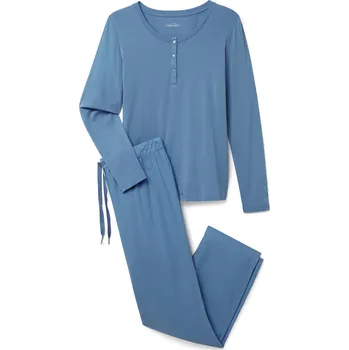 Dámské pyžamo 718124 - Tchibo - Flanelová pyžamová souprava - pro ženy - vel. M 40/42 - barva: modrá