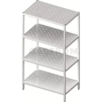 Ložnicová sestava Ocelový skladový regál, montovaný, perforované police, 1000x500x1800 mm | STALGAST, 610305