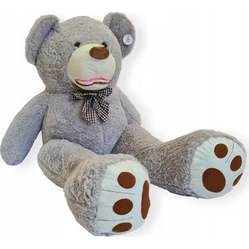 plyšák Velký Plyšový Medvídek XXL Dárek 130 cm TEDDY ŠEDÝ