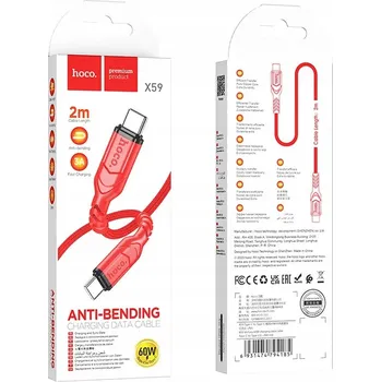Datový kabel Kabel Hoco USB typ C - USB typ C 2 m červený
