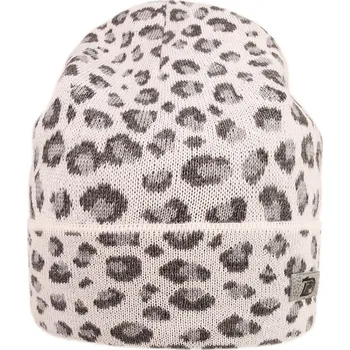 Čepice Merino pletená čepice Dráče - Urban 16, bílá / šedá - leopard Barva: Bílá, Velikost: 50-52