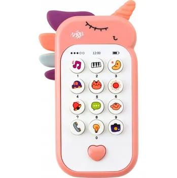 Hračka pro nejmenší Dětský Vzdělávací Telefon Světla Zvuky Melodie Růžový