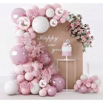 Balónek Sada balónků na girlandu bílo-růžová 107 ks