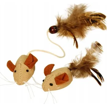 Hračka pro kočku Hračka pro kočky , myš s peřím, 4,5 cm, Kerbl