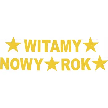 Girlanda GoDan Vítejte Nový rok 22 x 390 cm zlatá