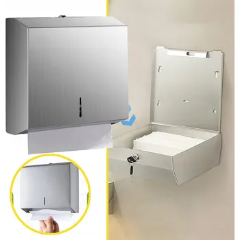 Obraz Nástěnný držák na papírové ručníky stříbrný, plastový