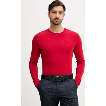 Pánské tričko Tričko s dlouhým rukávem Tommy Hilfiger MW0MW10804 červená 33A, vel. S
