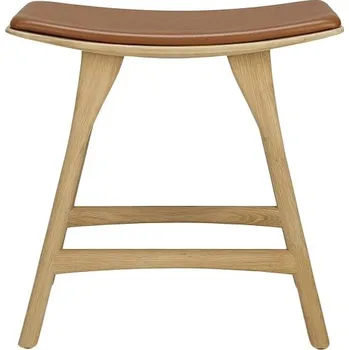 Stolička Stolička Ethnicraft Osso lakovaný dub s koňakovou kůží