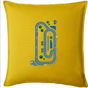Polštář Závodní dráha - Rodiče - Polštář 50x50 - 50x50 - Včetně výplně ( Žlutá )