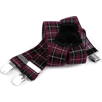 Kšandy Šle šíře 3,5 cm délka 120 cm, velké, 1 bordó bílá