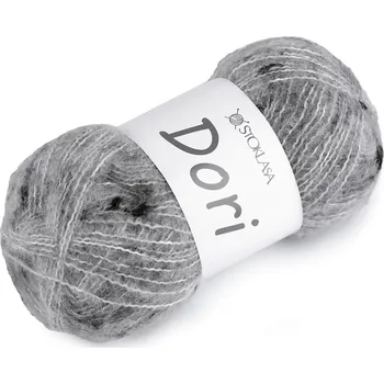 Příze Pletací mohérová příze s nopky Dori 100 g, střední, 8 (F015) šedá