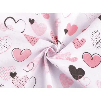 Bavlněný flanel srdce, střední, 1 (487) růžová sv.