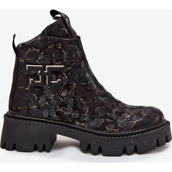 Dámská obuv Dámské botky Artiker – černá/zlatá ozdobou, zateplené Velikost: 40