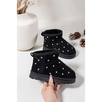 Dívčí sněhule Dětské sněhule srdíčka Černé Gracina 23