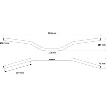 Řídítka ACCOSSATO aluminium, 22 mm modrá HB001B
