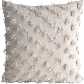 EVA MINGE povlak na polštář AURELIA z šifonové látky zdobený bambulkami s lesklou nití