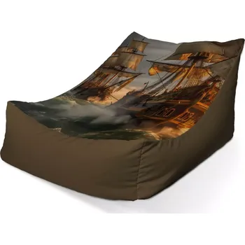 Sedací pytel Sablio Sedací vak Lounge Plachetnice ve vlnách - 80 x 95 x 50 cm