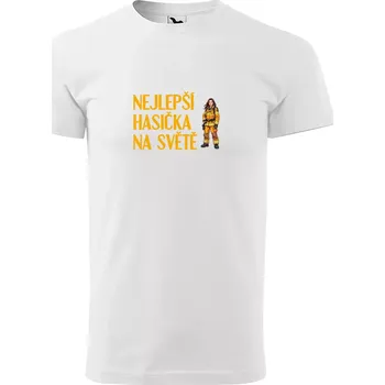 Pánské tričko Sablio Tričko s potiskem Nejlepší hasička na světě - bílé M