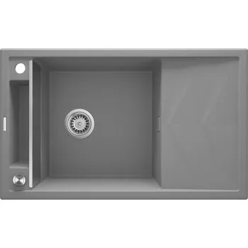Granitový dřez Aplomo Magnetic 82 granitový dřez s odkapávačem, šedá metalic, ZRM_S113