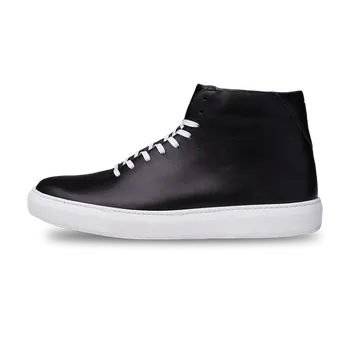 Pánské polobotky Vasky Teny High Black - Pánské kožené kotníkové tenisky / botasky černé | česká výroba ze Zlína 41 EU