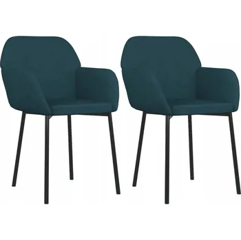 Židle VidaXL samet (100% polyester) modrá, 2 ks