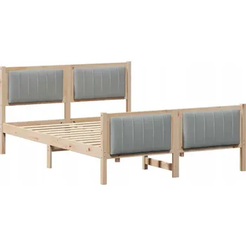 Postel Rám postele s čelo Hnědá a světlá šedá 135 x 190 cm