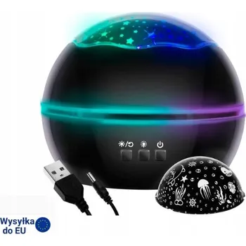 Lampička Noční lampa Malatec projektor noční oblohy otočná 10 cm USB pro děti, bílá