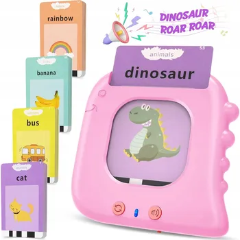 Hračka pro nejmenší ČTEČKA KARET SLOVÍČEK Pro Rané Učení ANGLIČTINY Zelený Dinosaurus