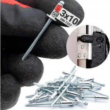 Nýt Nýtovací nýty 3 x 10 mm hliníkovo-ocelové stříbrné pozink nýty DIN 7337 50 Ks