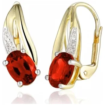 Náušnice Gems, Originální náušnice Marivia, kombinované zlato s brilianty a granáty, 585-38-3-4597.2ZB0.0.00.HSI.610.08