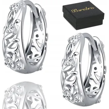 Náušnice Stříbrné Náušnice RYZOST 925 KOLEČKA OBRUČE STŘÍBRO Kolečka se zirkony