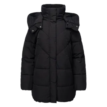 Dámská bunda Dámská Zimní prošívaná bunda GUESS ELEONOR HOODIE PUFFER W5BLBKW0492-JBLK – Černá M