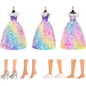 Doplněk pro panenku 10x šaty pro panenky, kostýmy princezen, šatičky, topy a doplňky dárek pro děti