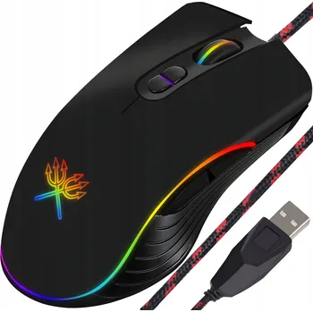 Myš RGB PODSVÍCENÁ HERNÍ MYŠ DRÁTOVÁ MYŠ PRO HRÁČE